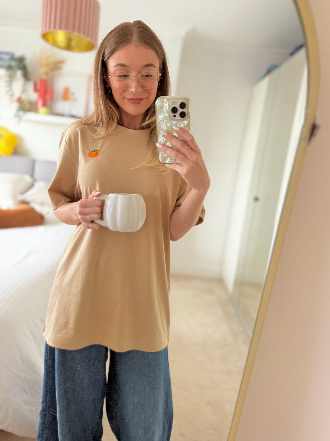 Pumpkin Pattern Longline T-Shirt