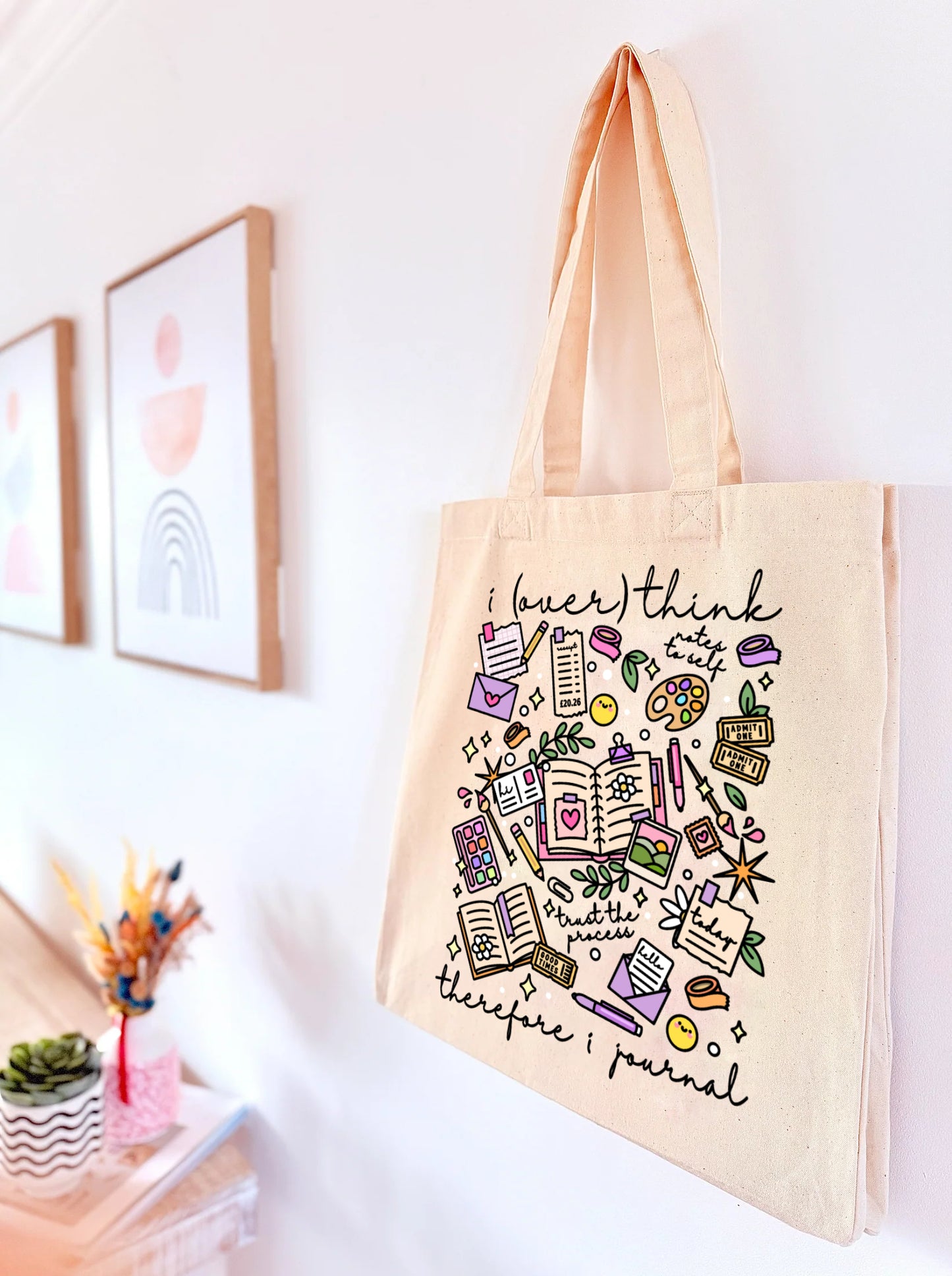 I Overthink therefore I Journal Tote Bag