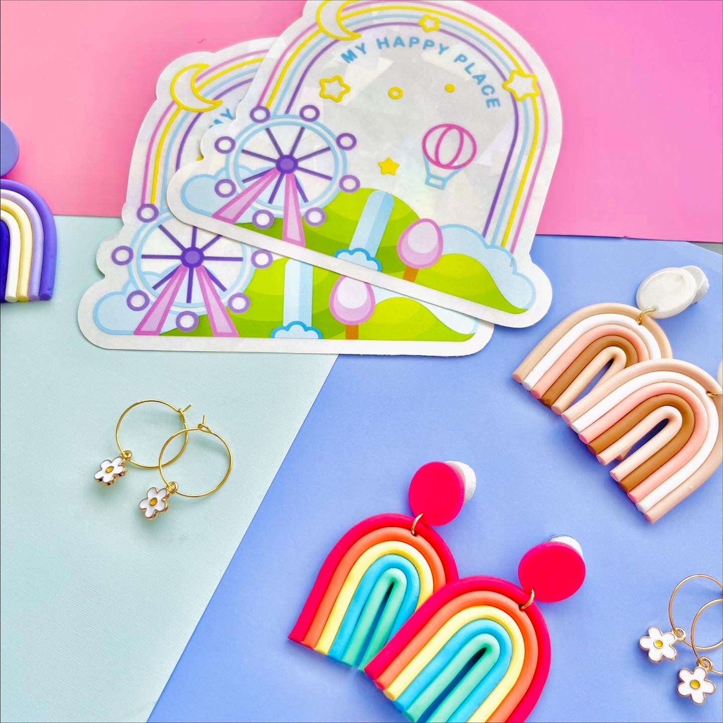 Lilac Rainbow Earrings