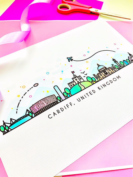 Cardiff Skyline Wall Art Print