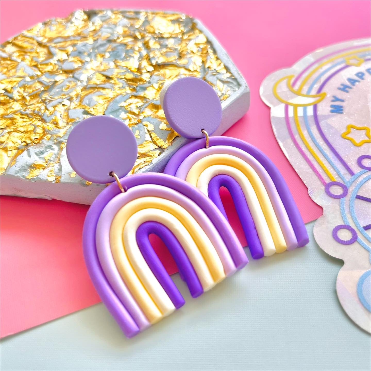 Lilac Rainbow Earrings