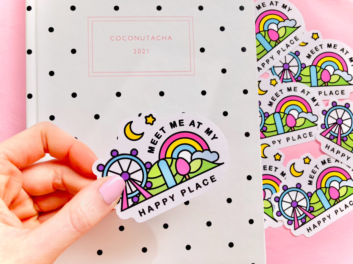 Meet me at my Happy Place Kawaii Sticker