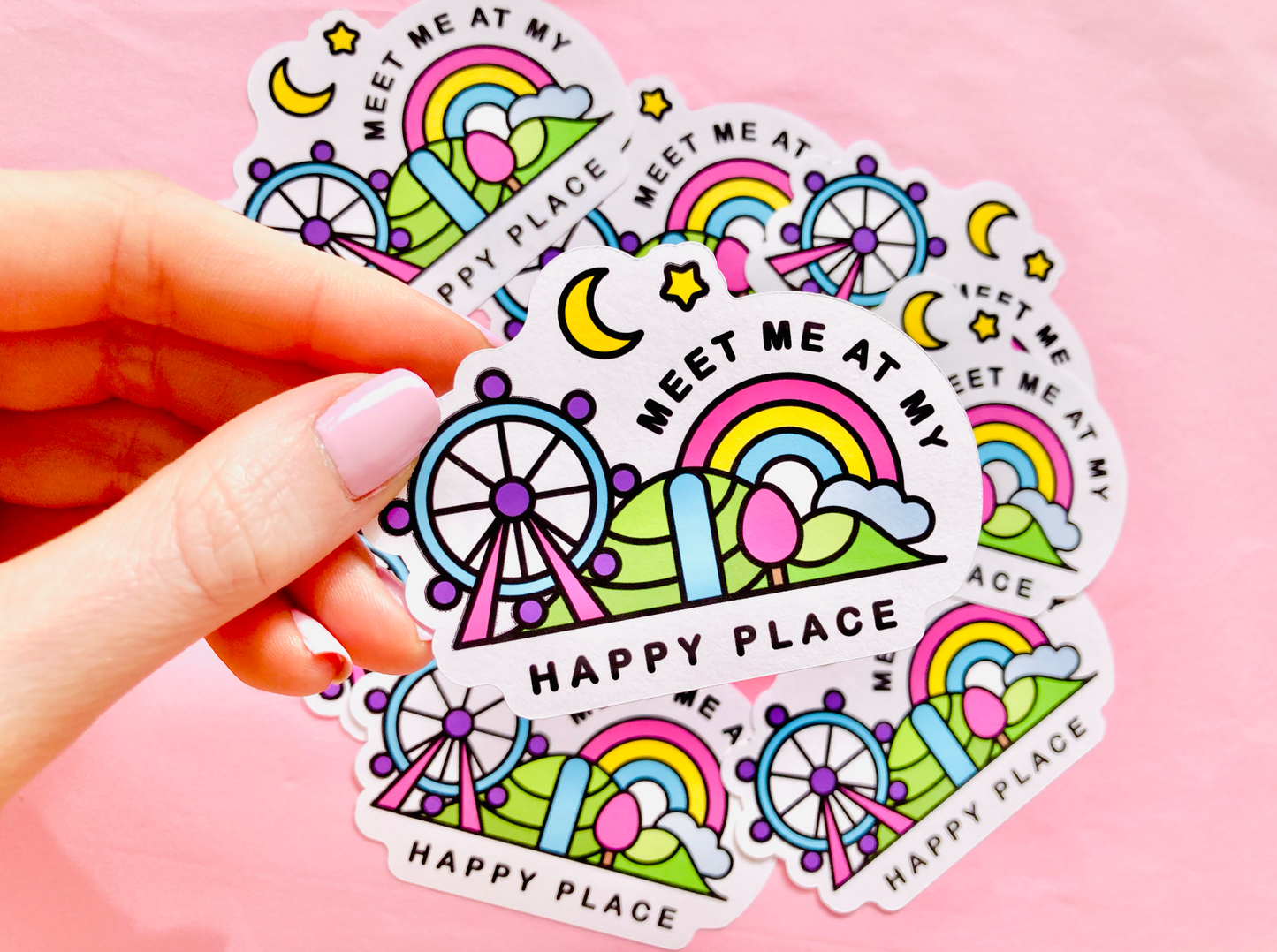 Meet me at my Happy Place Kawaii Sticker