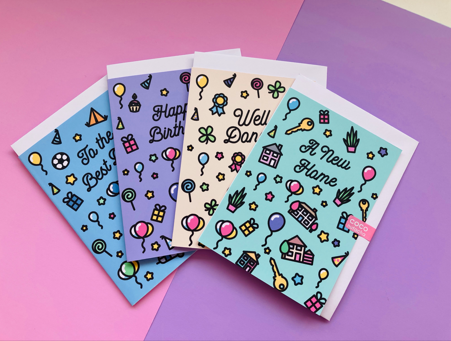 Happy Birthday Icons Greeting Card