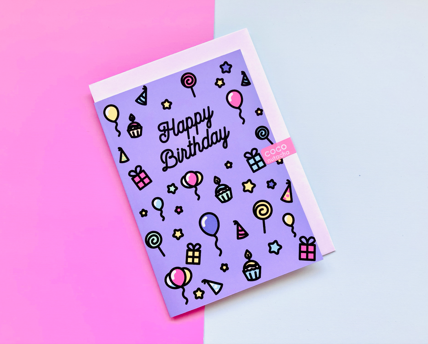 Happy Birthday Icons Greeting Card