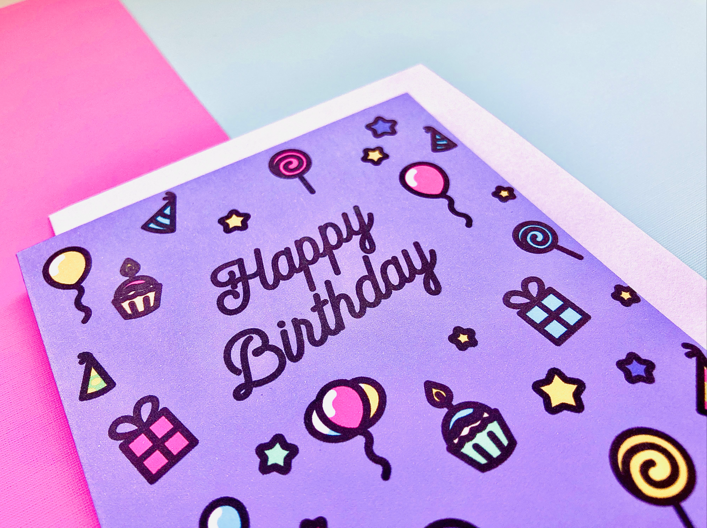 Happy Birthday Icons Greeting Card