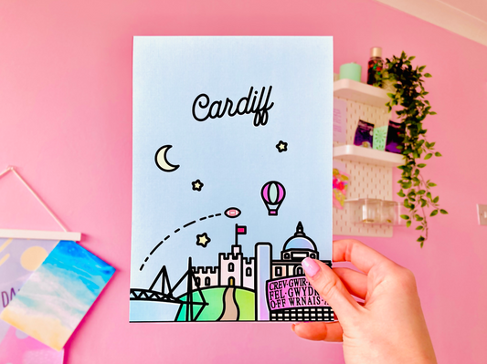 Cardiff Skyline Art Print
