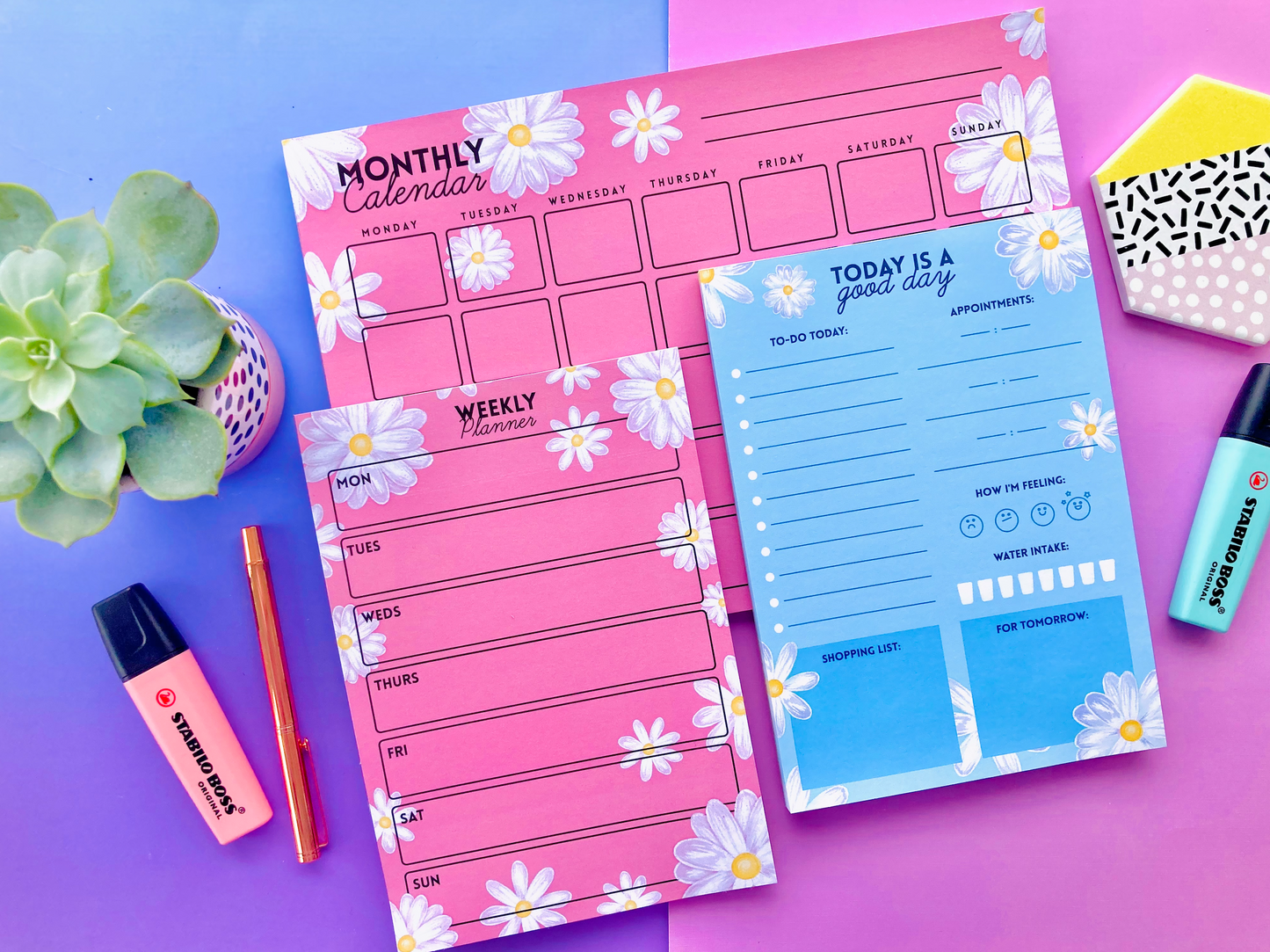 A5 Daisy Blue To Do List Pad
