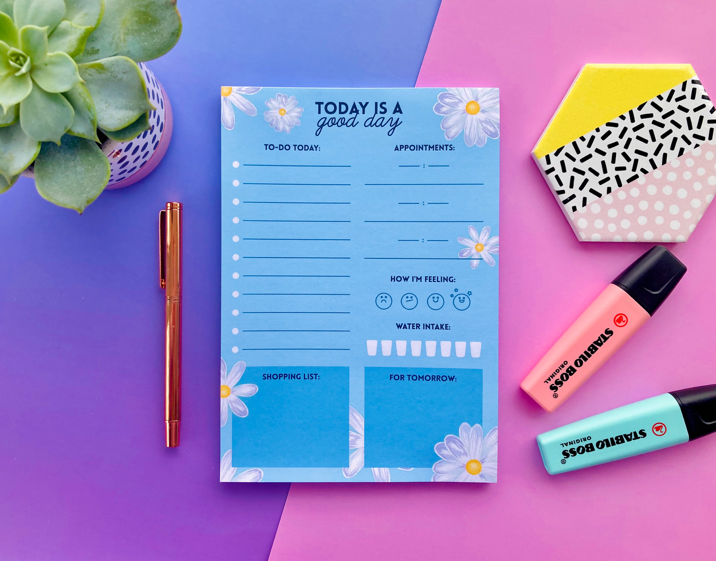 A5 Daisy Blue To Do List Pad