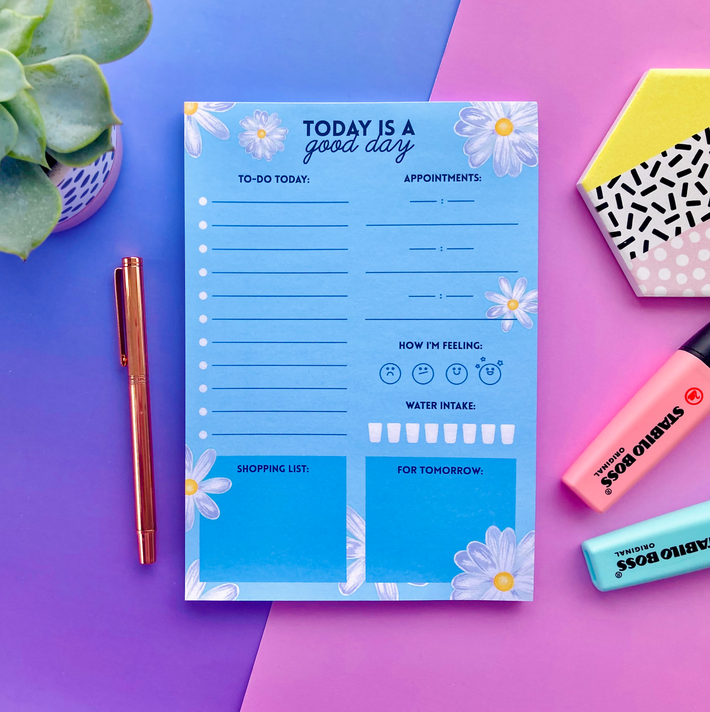 A5 Daisy Blue To Do List Pad