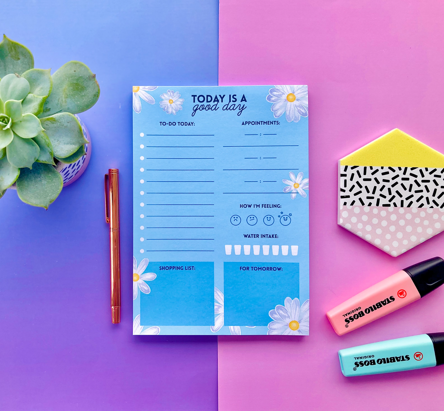 A5 Daisy Blue To Do List Pad