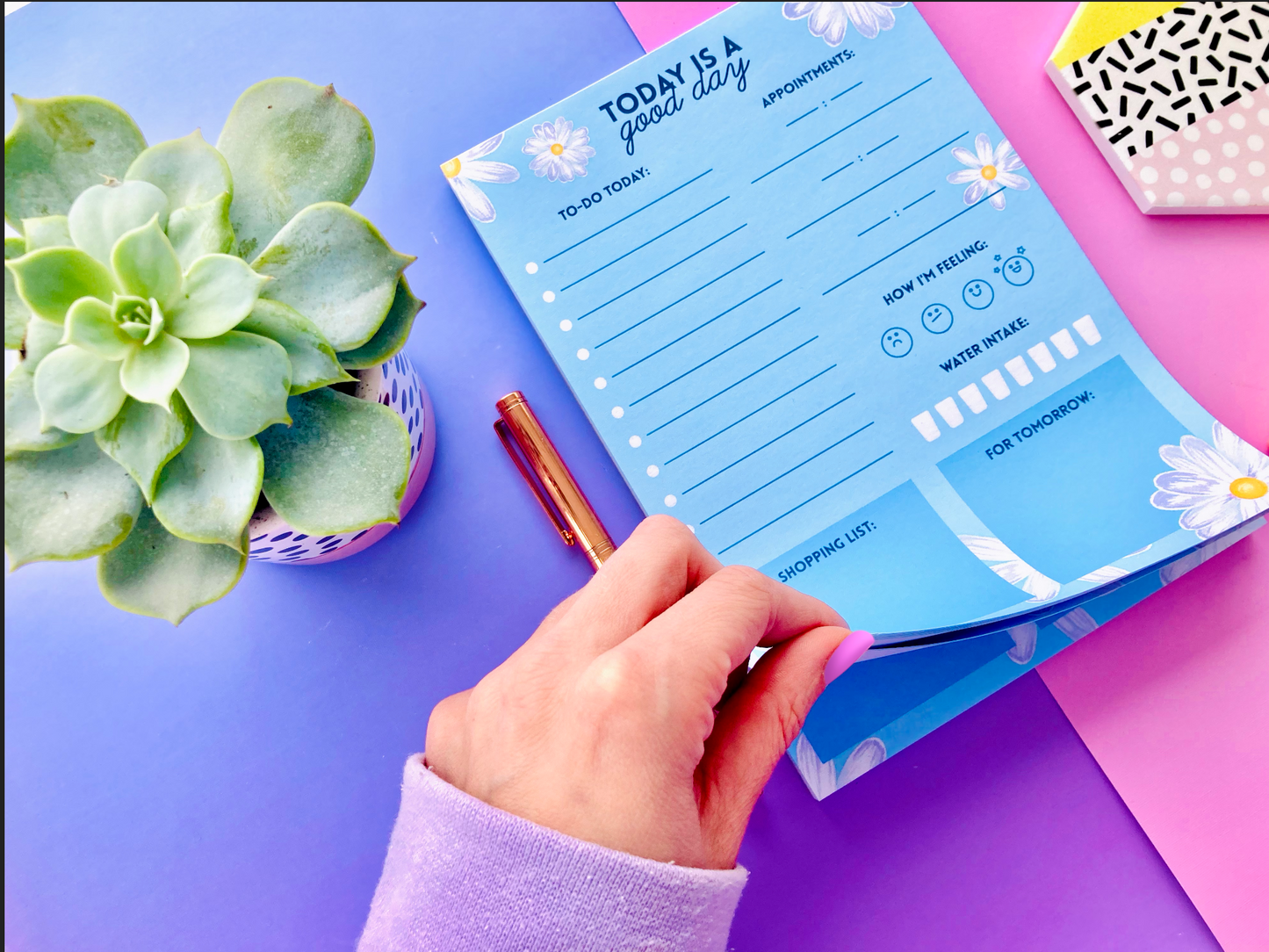 A5 Daisy Blue To Do List Pad