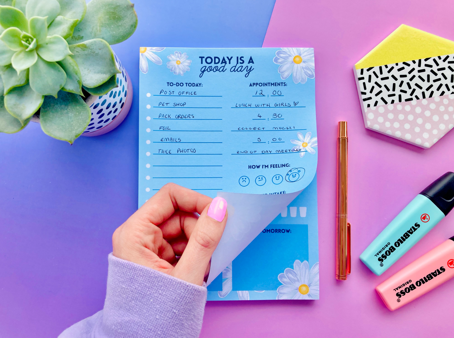 A5 Daisy Blue To Do List Pad