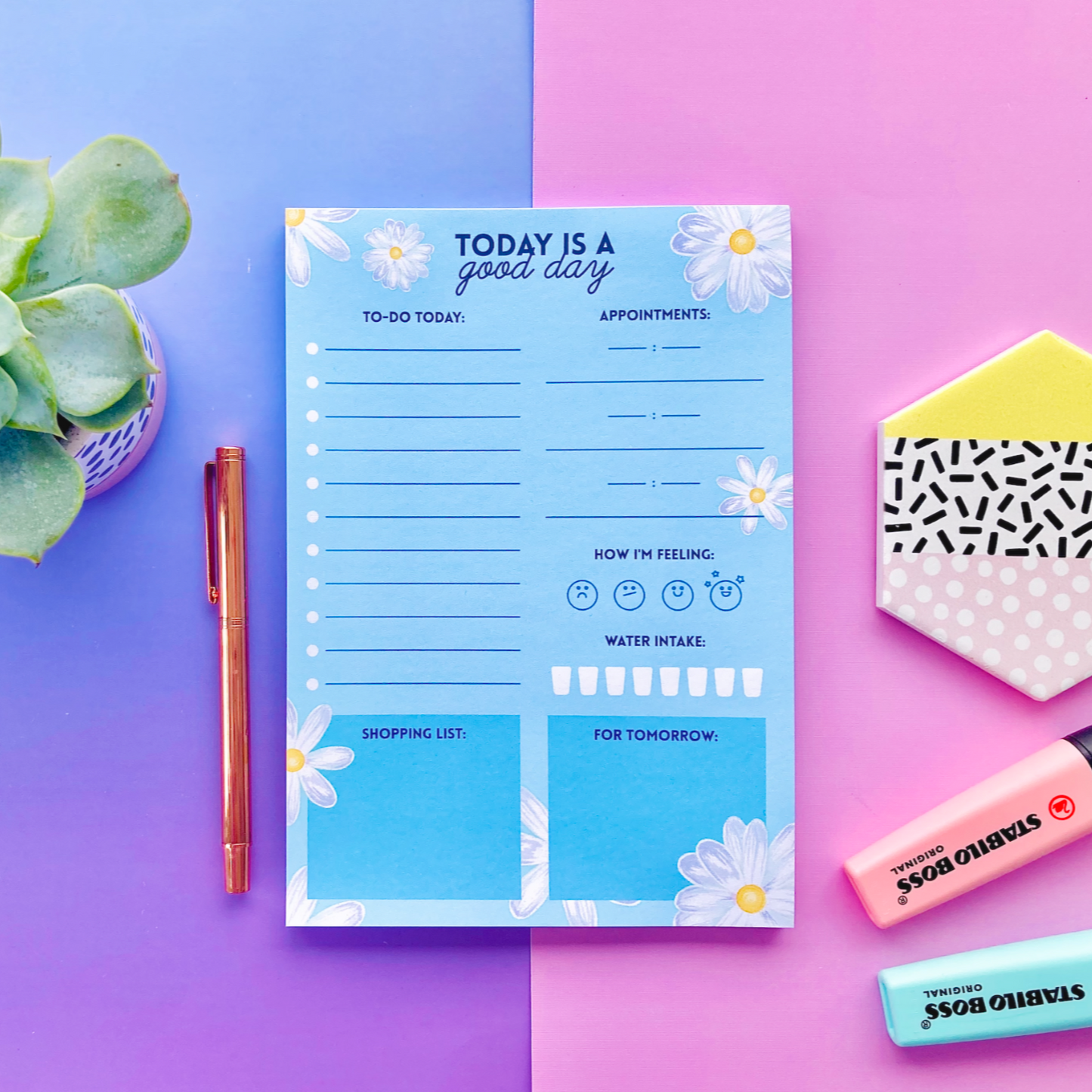 A5 Daisy Blue To Do List Pad