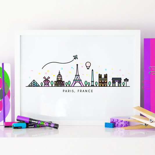 Paris Skyline Wall Art Print