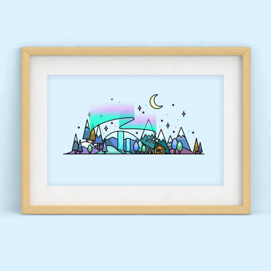 Winter Skyline Wall Art Print