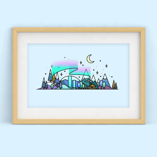 Winter Skyline Wall Art Print