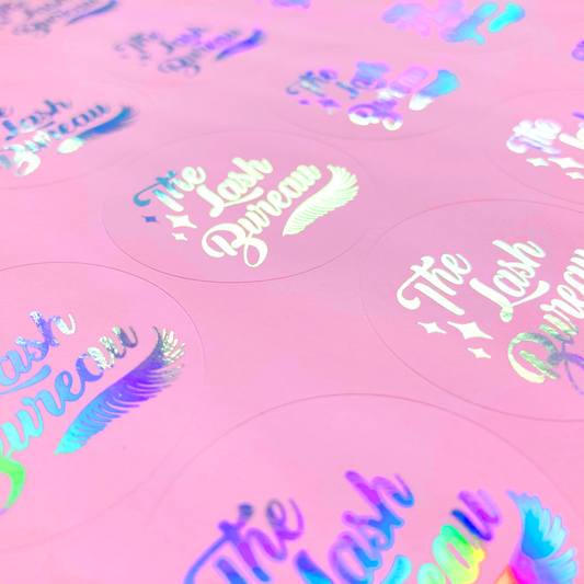 Customised Foiled, Holographic Logo Labels for Small Creative Business Packaging