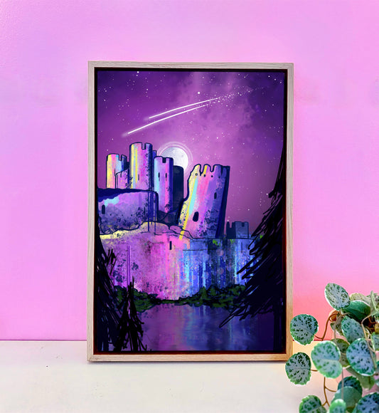 Caerphilly Castle Wooden Framed Canvas