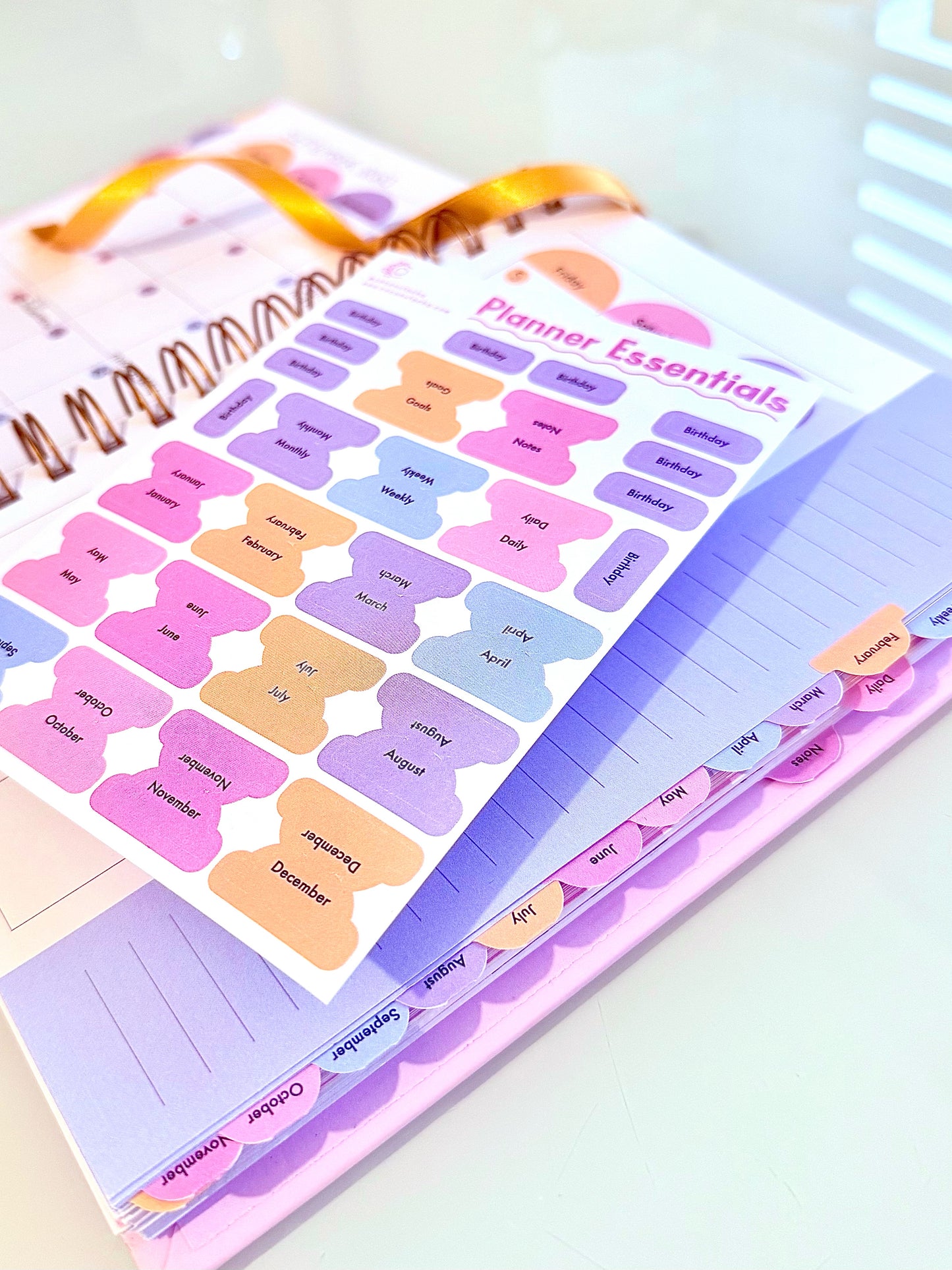 Planner Tabs Sticker Sheet