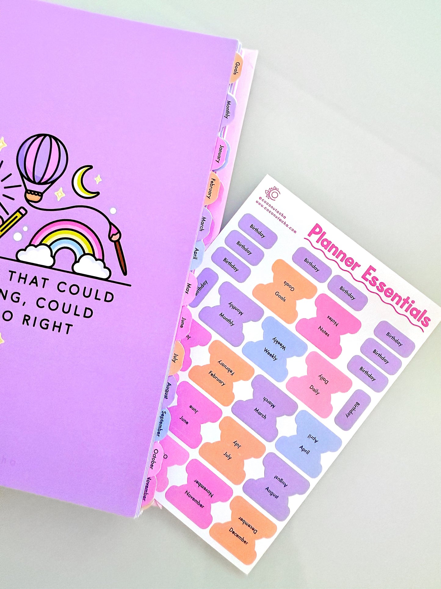 Planner Tabs Sticker Sheet