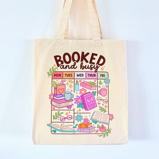 Booked & Busy Tote Bag