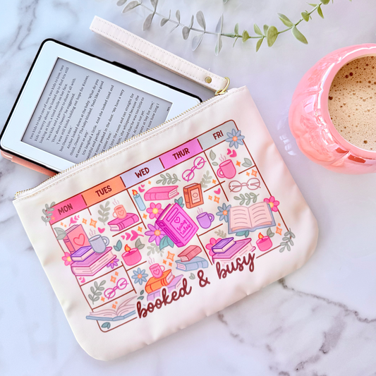 Booked & Busy Kindle Pouch