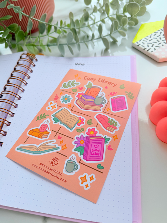 Cosy Library Sticker Sheet