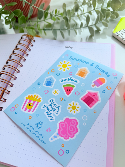 Sunshine & Snacks Sticker Sheet