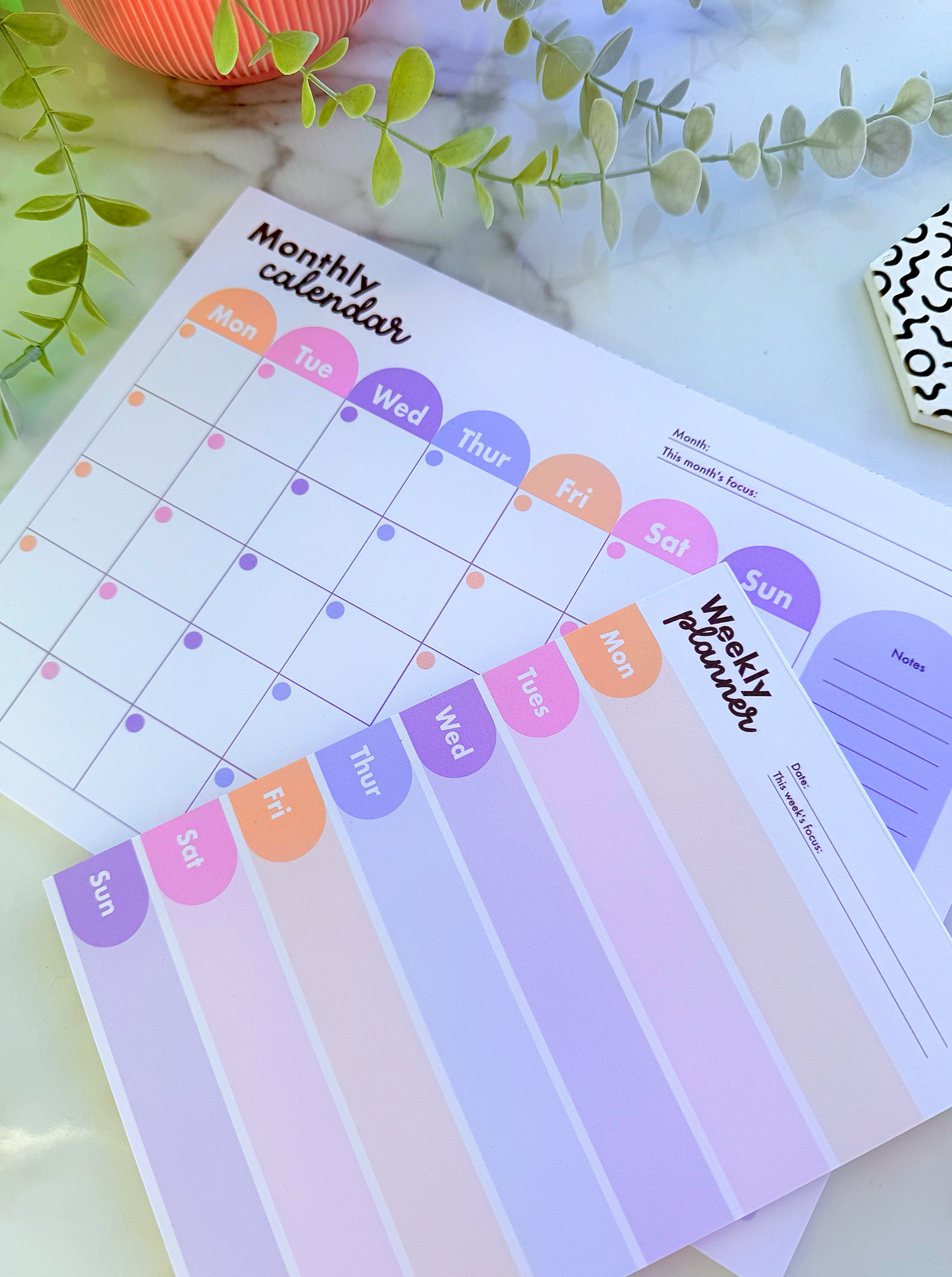 Monthly & Weekly Desk Pad Set