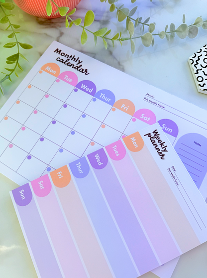 Monthly & Weekly Desk Pad Set