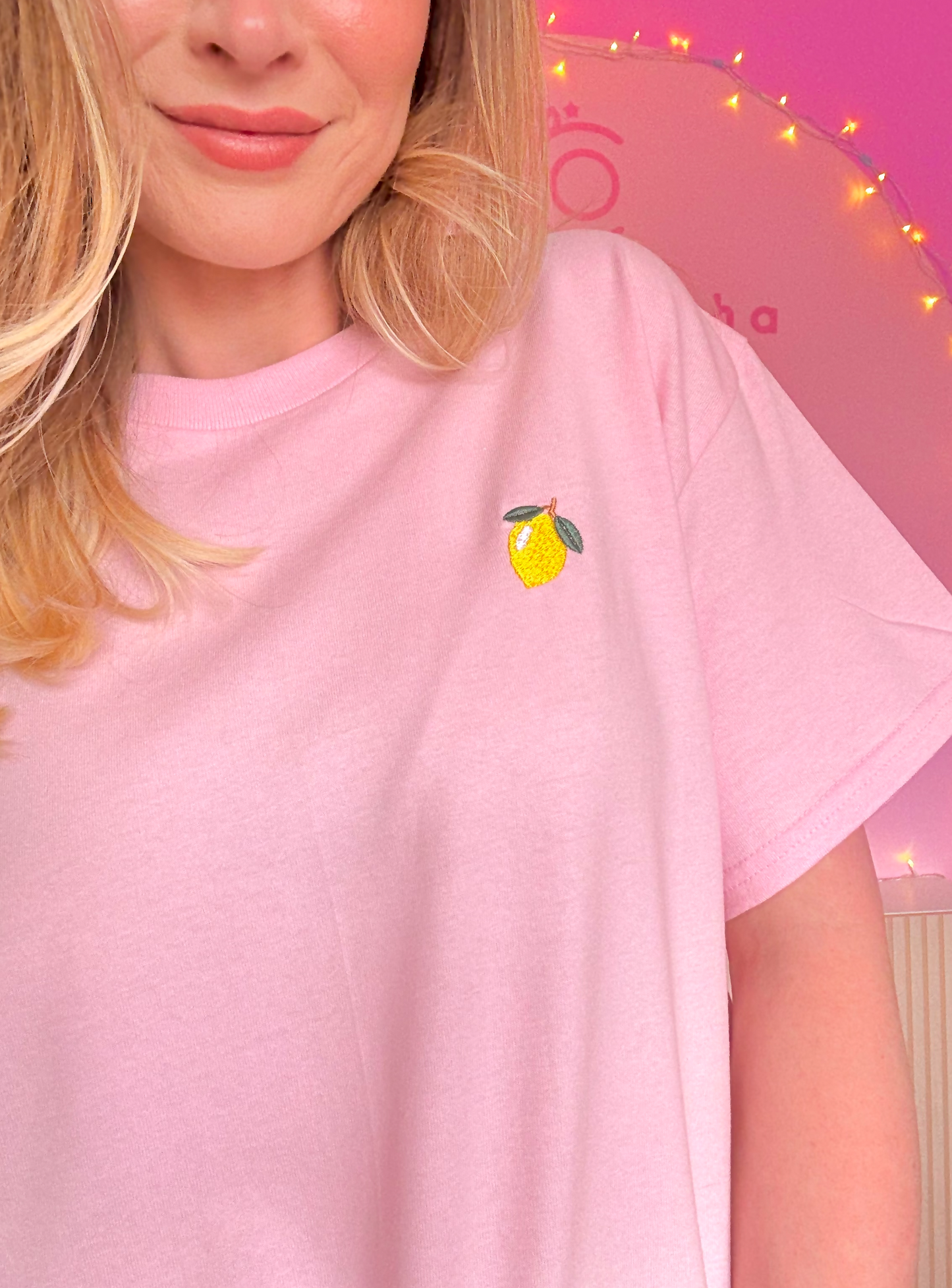 Lemon Pattern Longline T-Shirt
