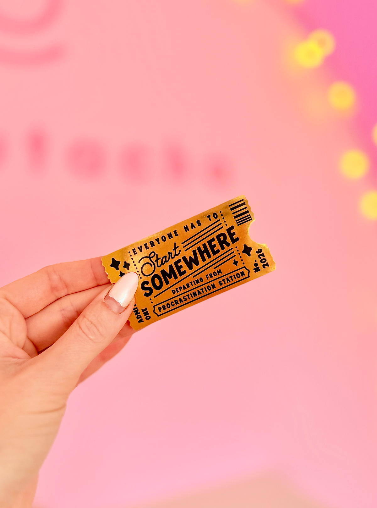 Start Somewhere Golden Ticket Sticker
