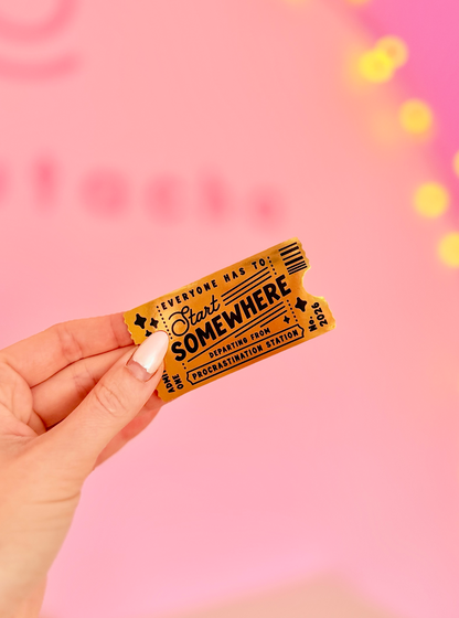 Start Somewhere Golden Ticket Sticker