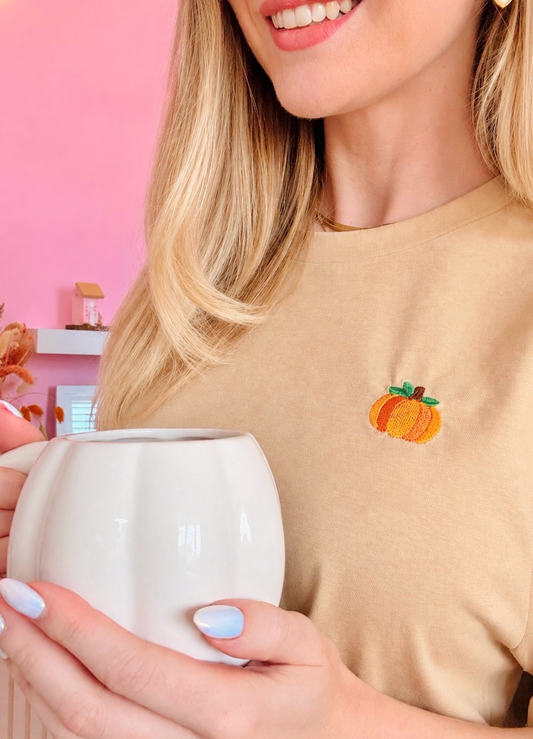 Pumpkin Pattern Longline T-Shirt