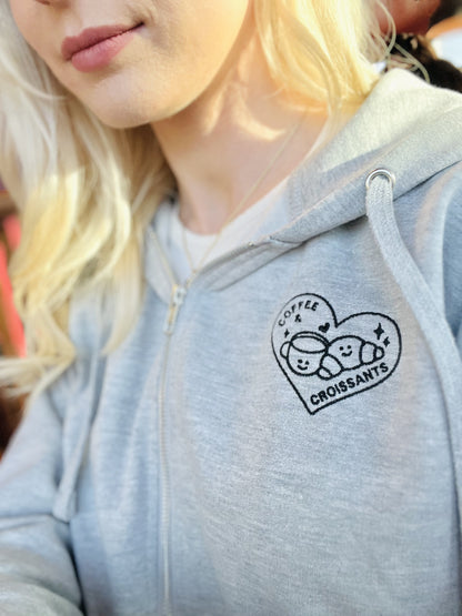 Coffee & Croissants Cropped Hoodie