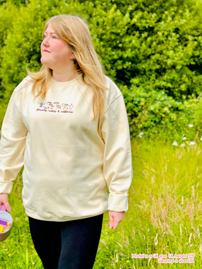 Flowers, Cakes & Caffeine Sweater