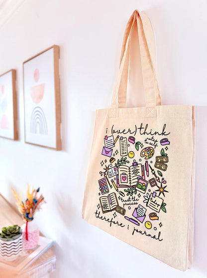 I Overthink therefore I Journal Tote Bag