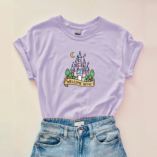 FROM THE VAULT Welcome Home Longline T-Shirt in Lilac