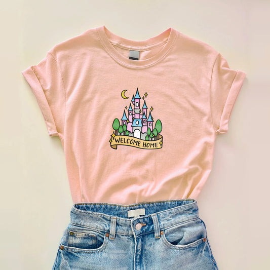 FROM THE VAULT Welcome Home Longline T-Shirt in Dusty Pink