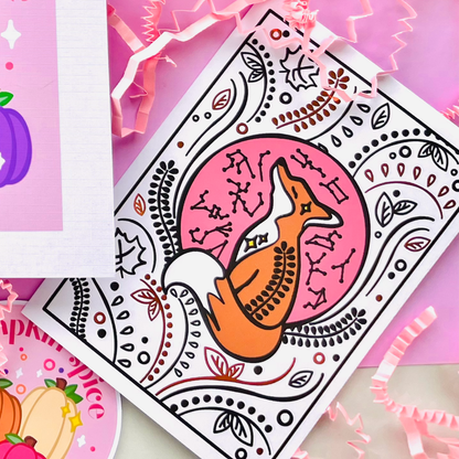 Fox Foiled Postcard