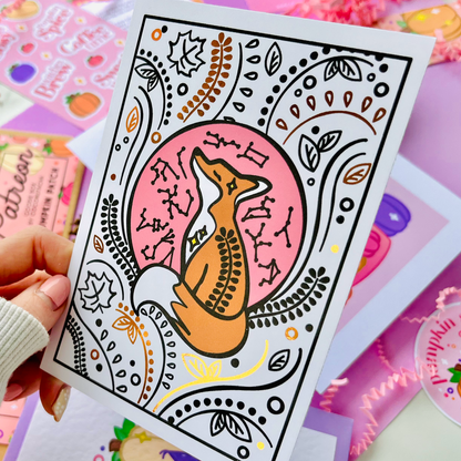 Fox Foiled Postcard