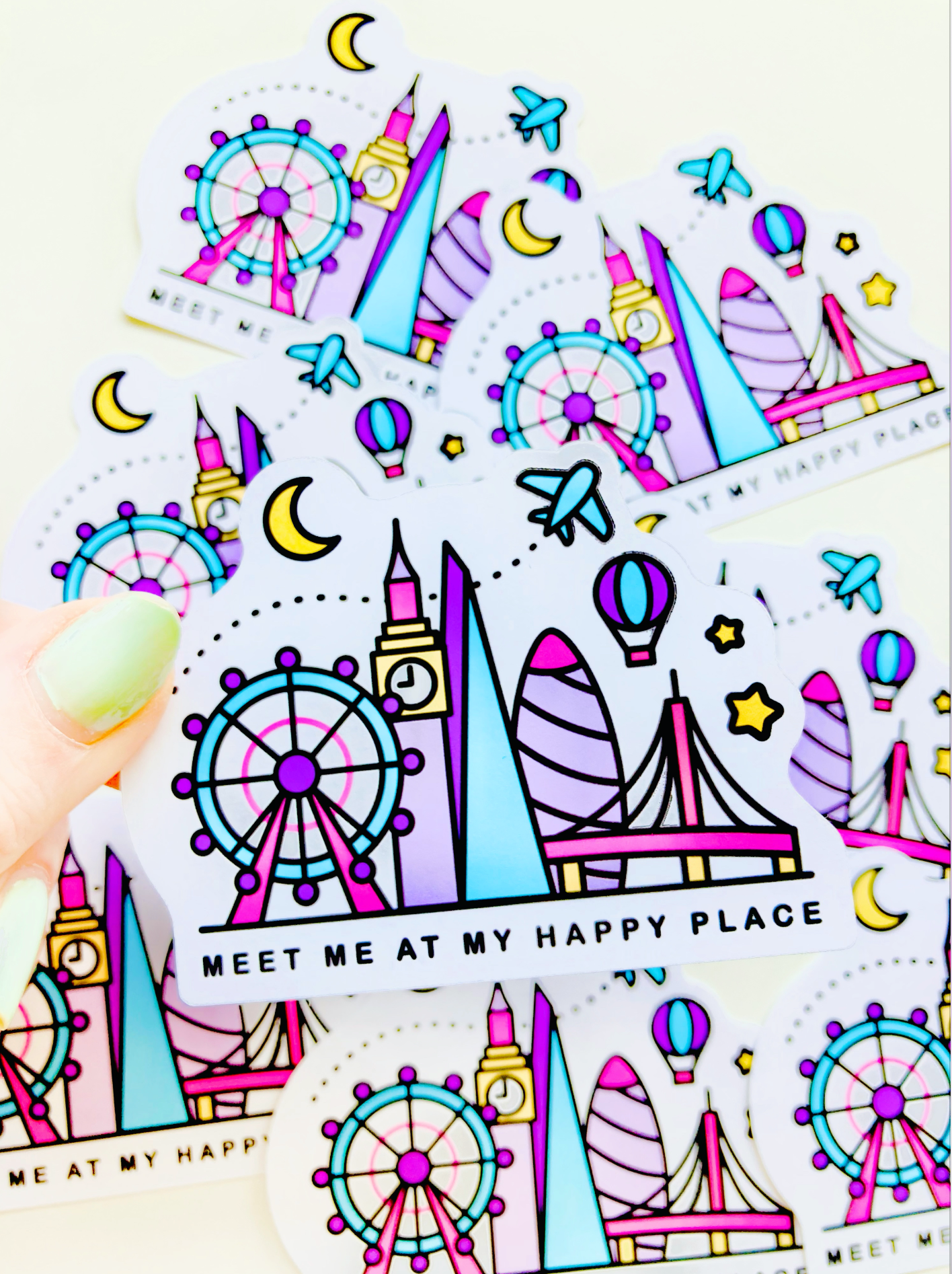 Meet me at my Happy Place London Sticker