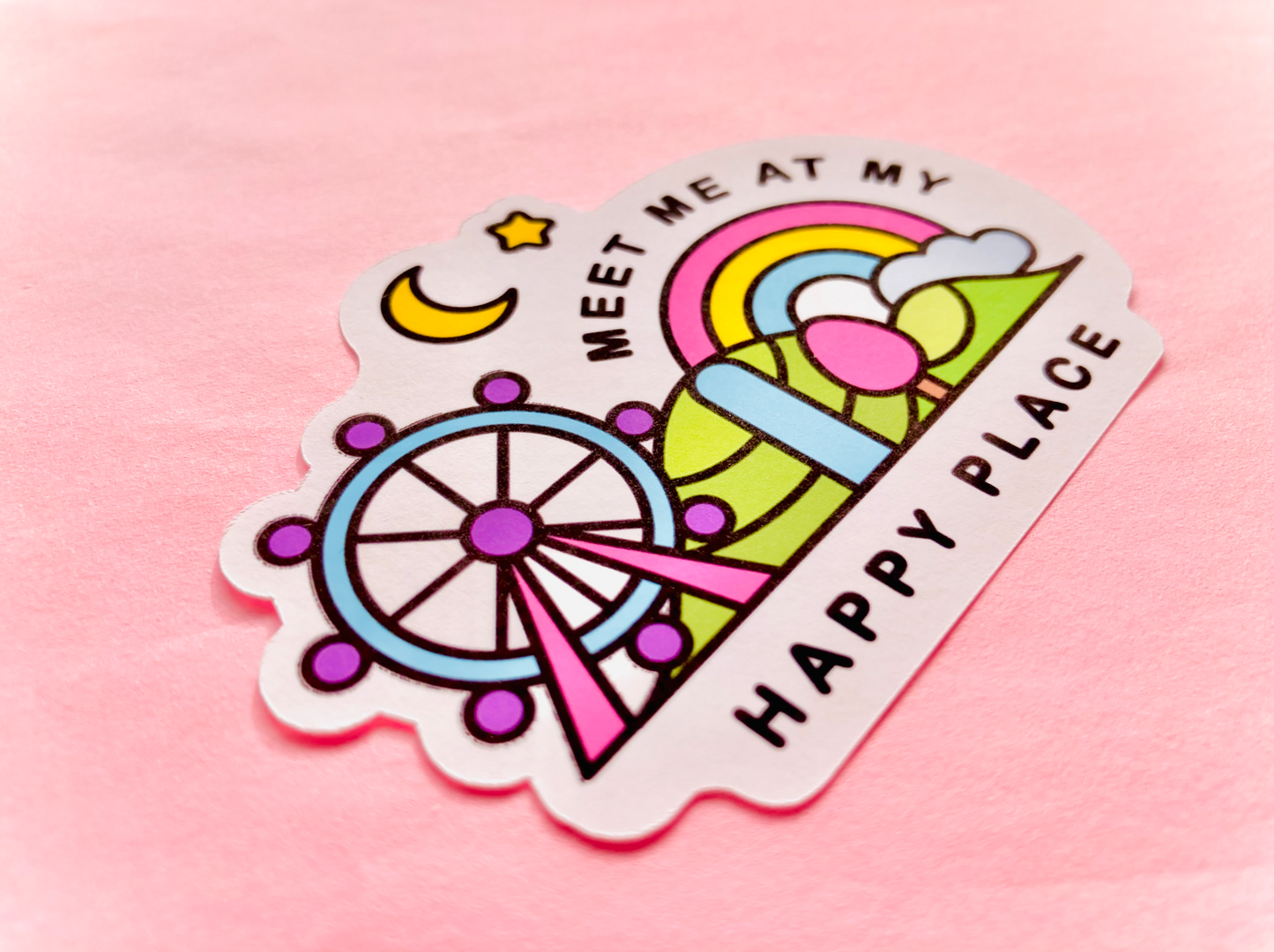 Meet me at my Happy Place Kawaii Sticker