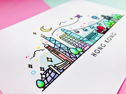 Hong Kong Skyline Art Print
