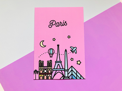 Pink Paris Skyline Art Print