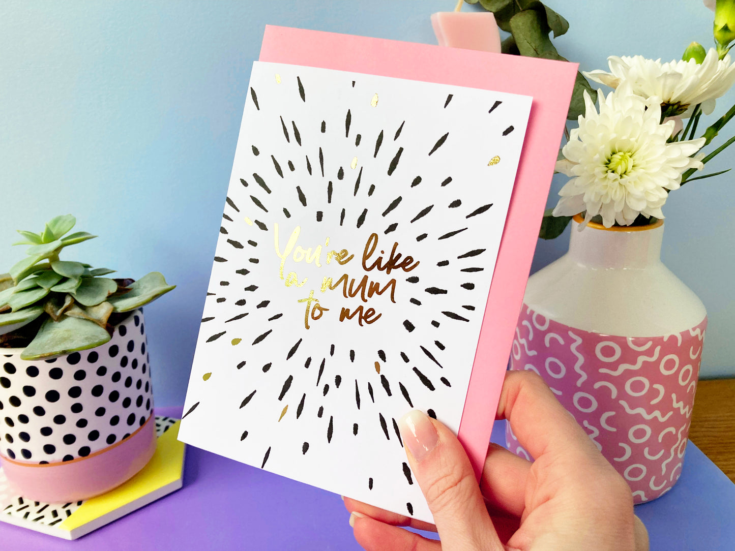 Like a Mum to Me Gold Foil Card