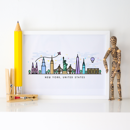 New York Skyline Wall Art Print