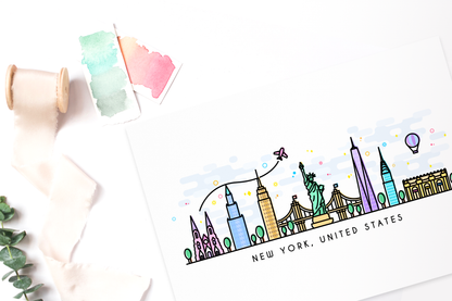 New York Skyline Wall Art Print