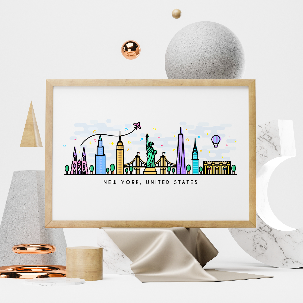 New York Skyline Wall Art Print